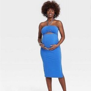 NWT Cut Out Maternity Bodycon Dress Isabel Maternity by Ingrid & Isabel Blue